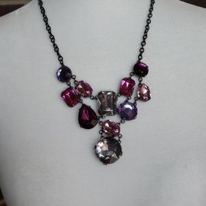 🔥 Purple Pink Statement Necklace Costume Jewelry
